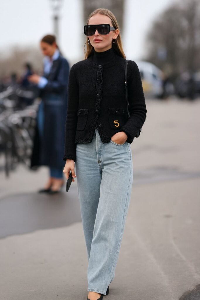 Baggy Jeans + Tweed Jacket