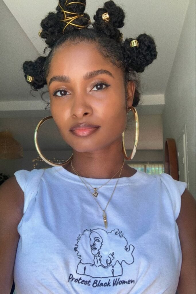 Bantu Knots With Curly Ends