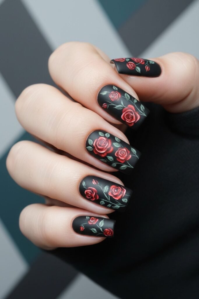 Belle's Enchanted Rose Nails