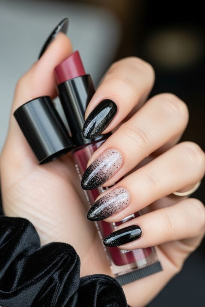 Black Glitter Fade