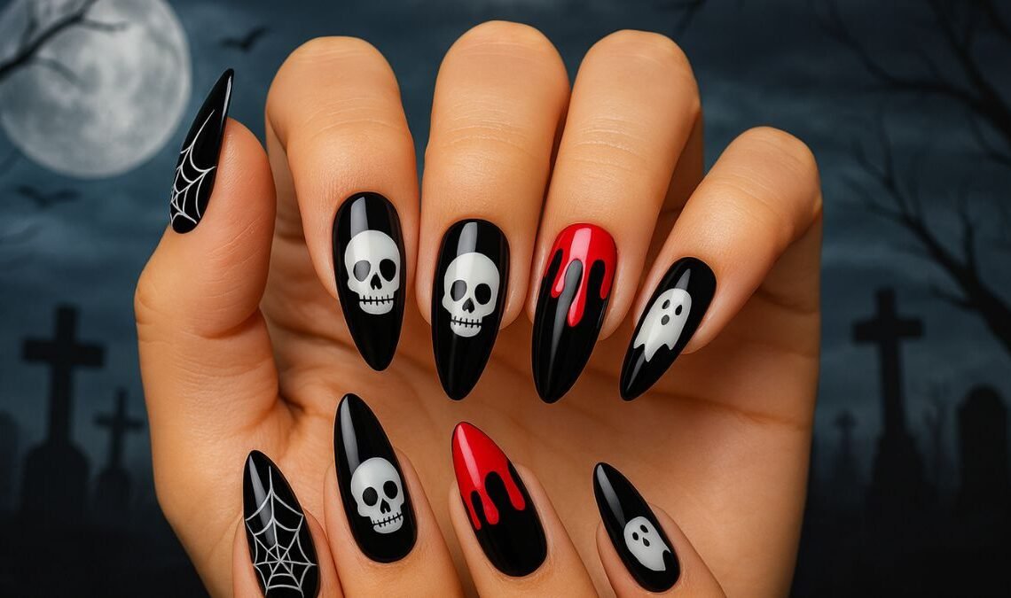 Black Halloween Nail Ideas