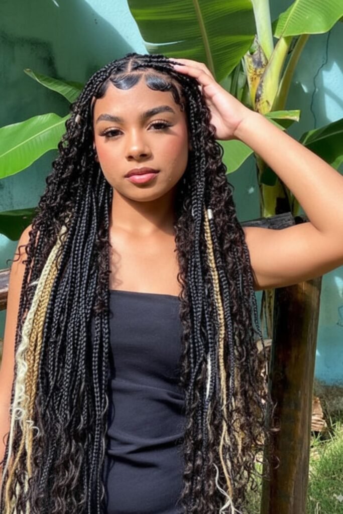 Black and Blonde Peekaboo Braids