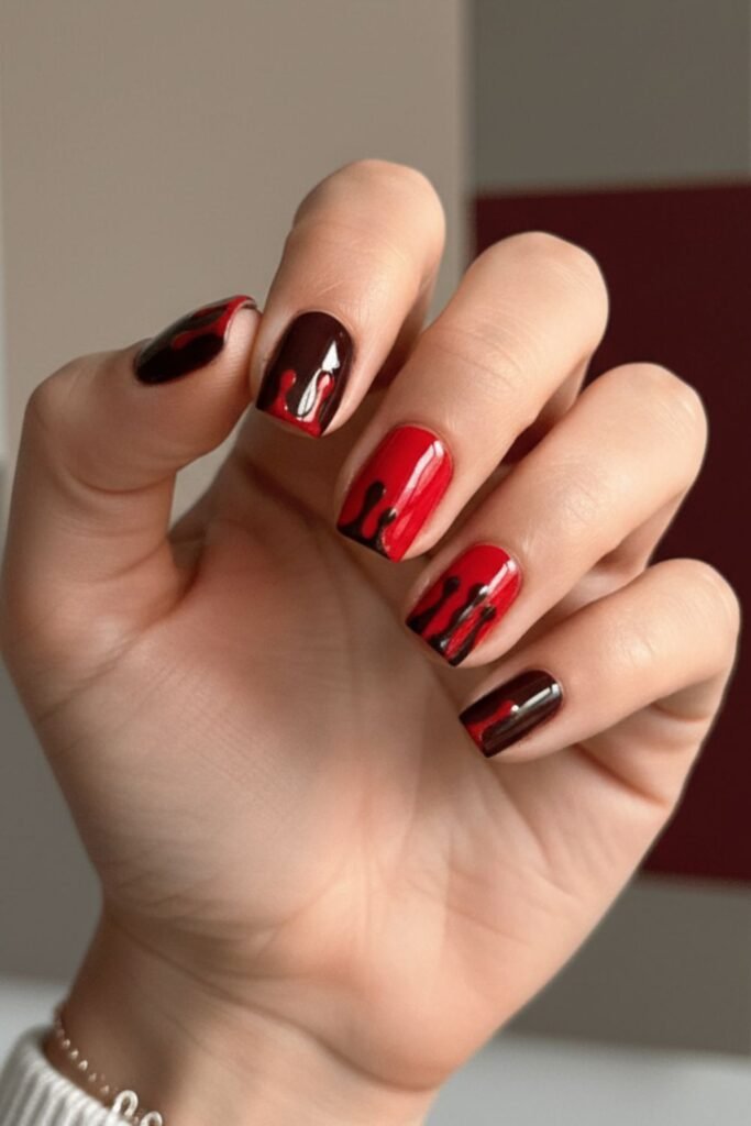 Blood Drip French Tips