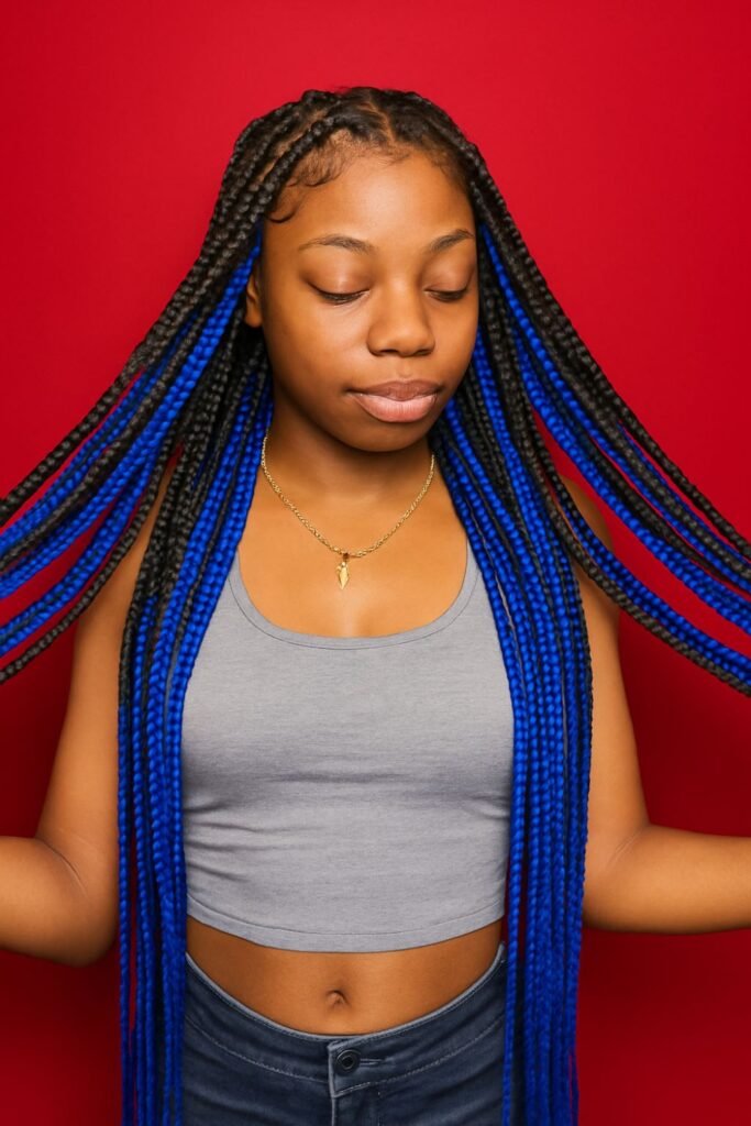 Blue Peekaboo Braids
