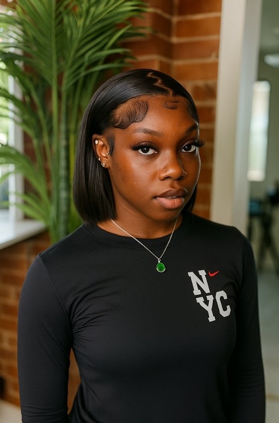 Bold Zig Zag Part for Medium Length Hair