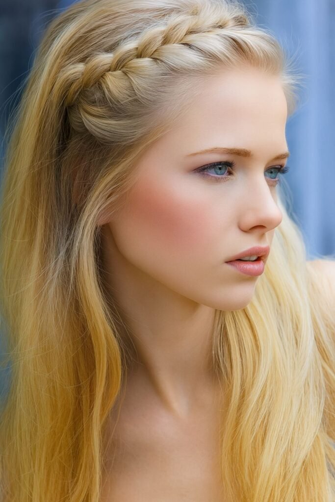 Braided Front Pieces with Loose Hair