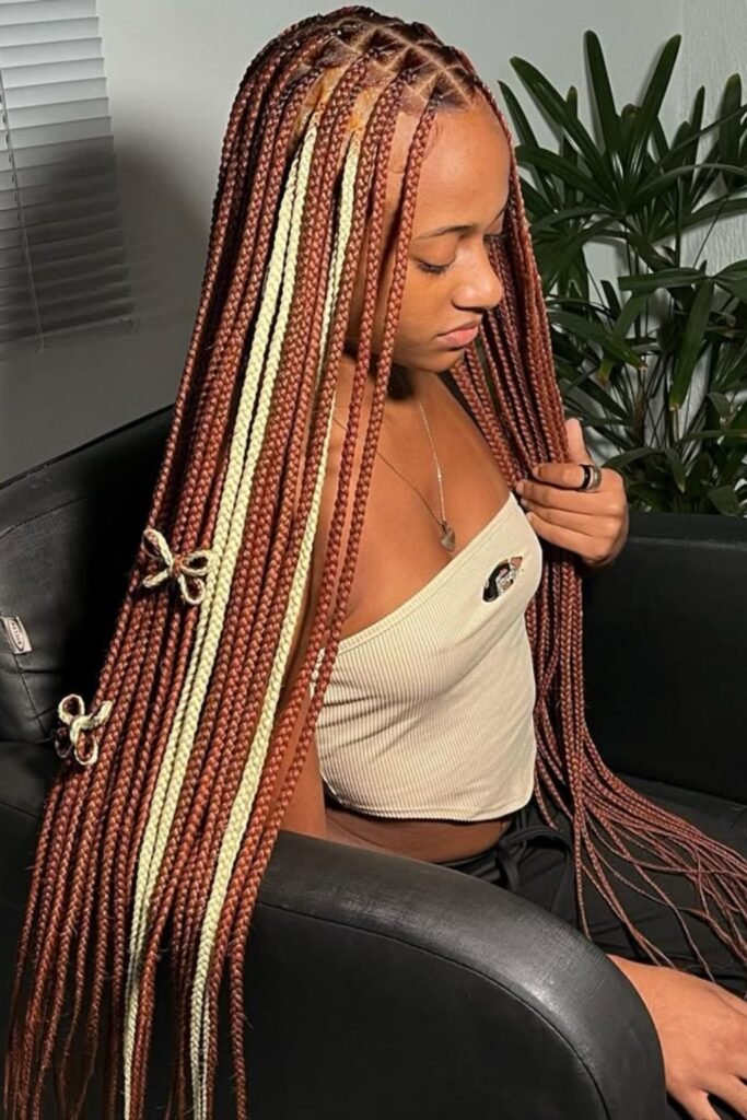 Brown and Blonde Peekaboo Braids
