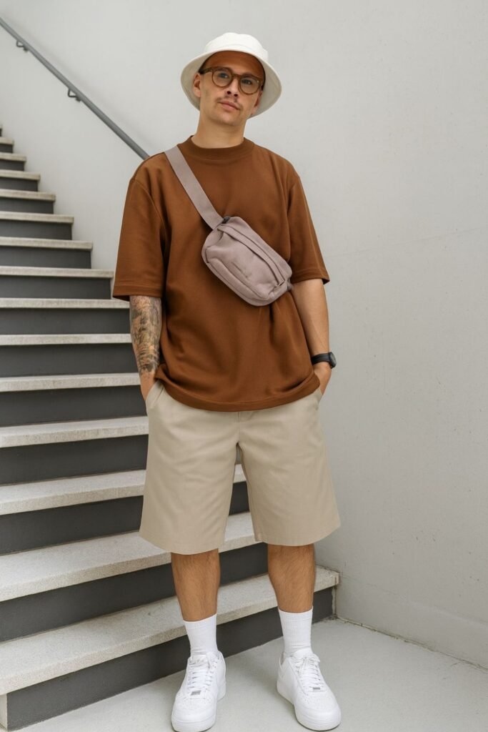 Bucket Hat + Oversized Tee + Shorts