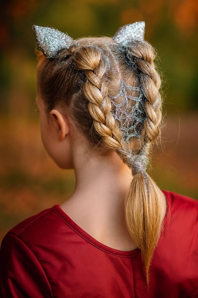 Cat Ear Buns with Glitter Spray