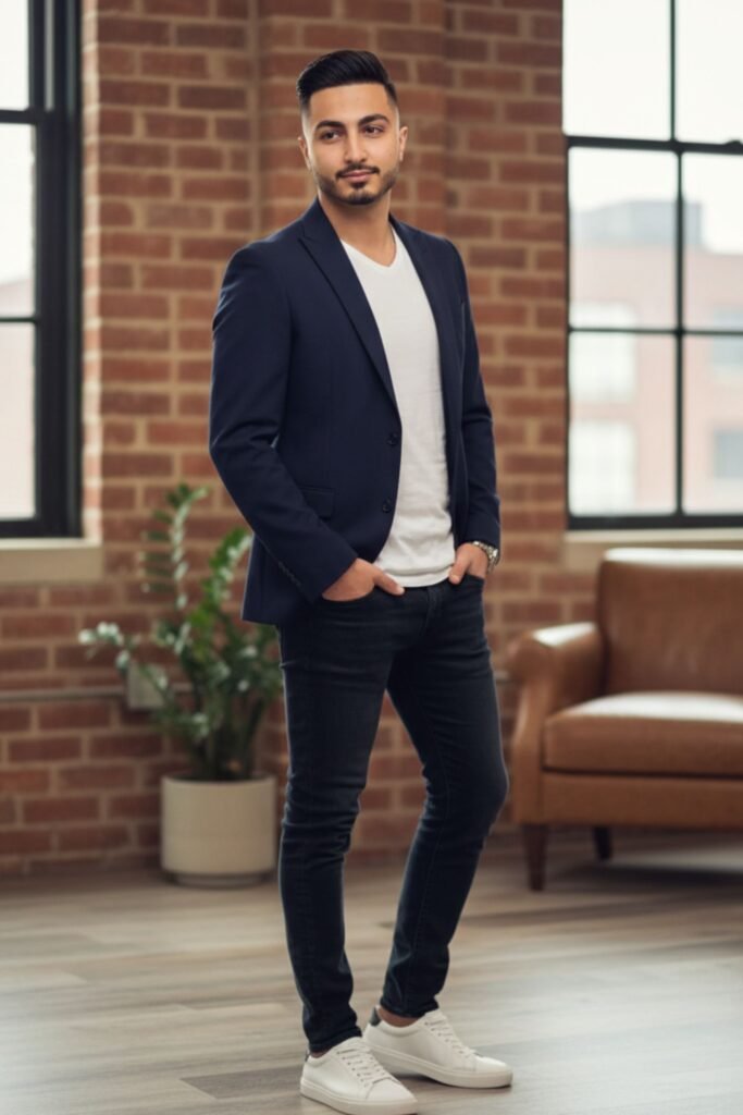 Comb Over With Medium Fade