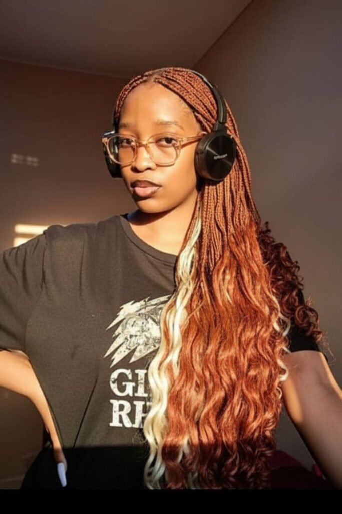 Copper and Blonde Peekaboo Braids