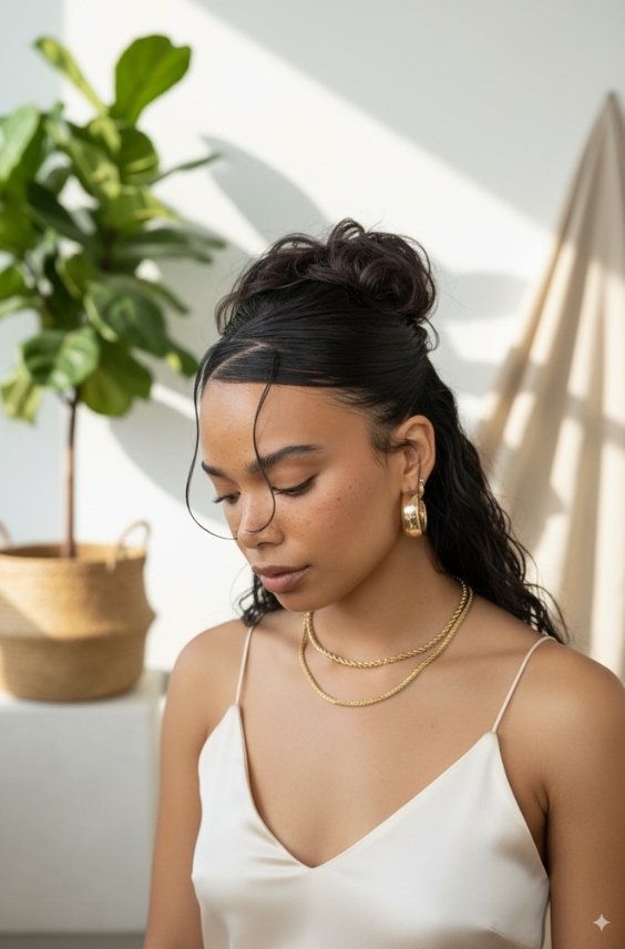 Creative Zig Zag Part for Half-Up, Half-Down Styles