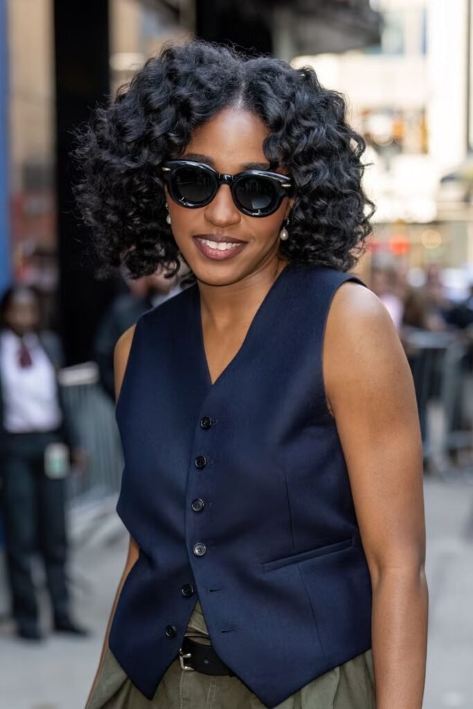Curly Chin-Length Bob