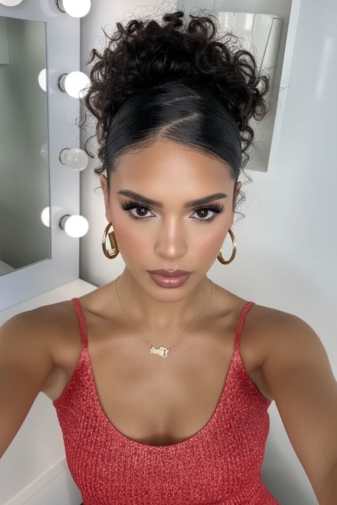 Curly Zig Zag Messy Bun