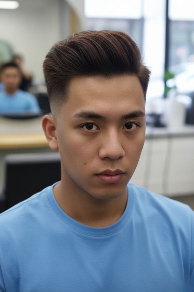 Dark Ash Brown Hair Color with Undercut