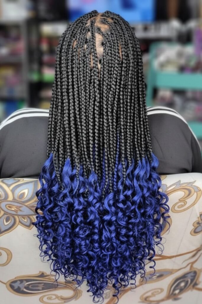 Dark Blue Peekaboo Braids