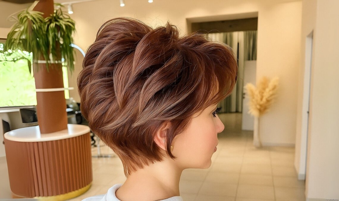 Dark Brown Pixie Haircut