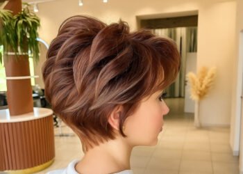 Dark Brown Pixie Haircut