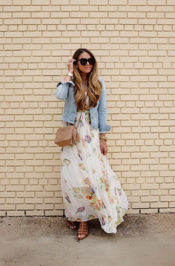 Denim Jacket and Maxi Dress