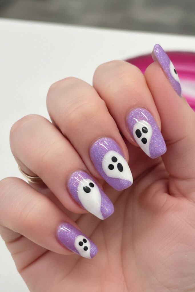 Ghost Peekaboo Nails