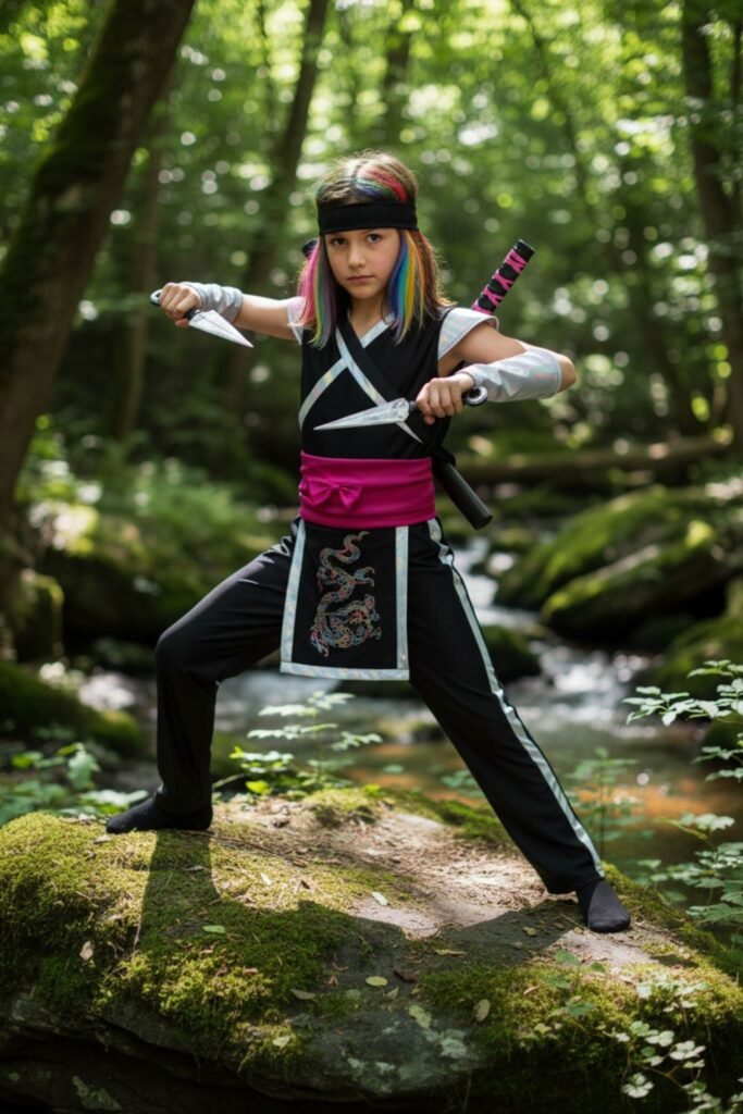 Girl's Rainbow Ninja Costume