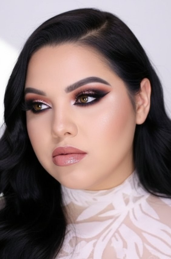 Glitter Cut Crease Makeup