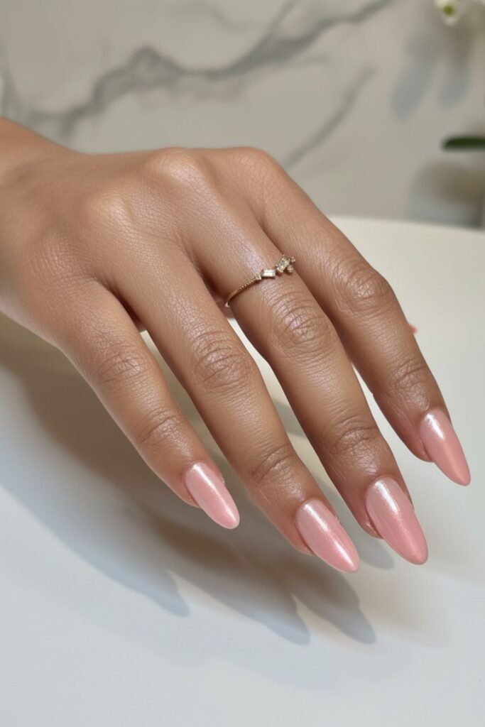 Glossy Pink Chrome Nails (1)