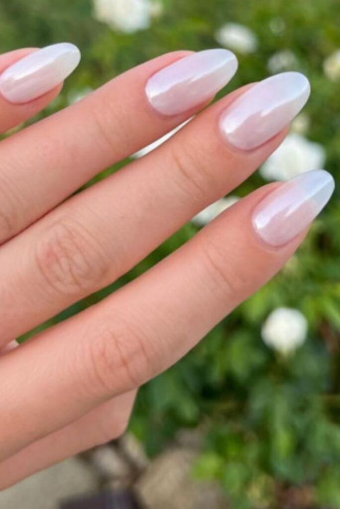 Hailey Bieber’s Chrome Glaze Nails