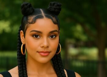 Half-Up Double Bantu Knots Hairstyles For Women