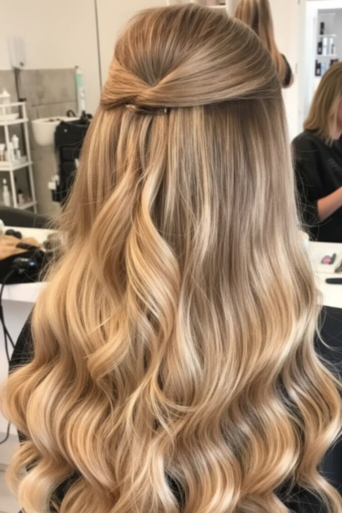 Half-Up Half-Down with Loose Waves