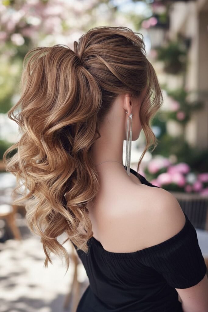 High Loop Pony with Teased Crown