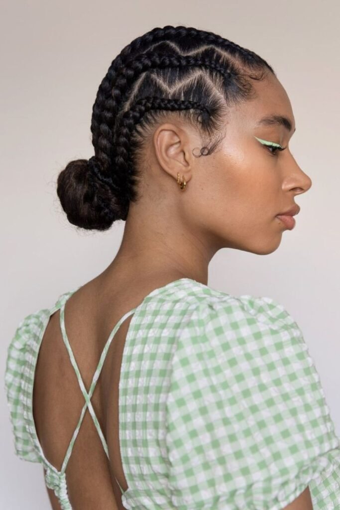 High Twisted Zig Zag Bun