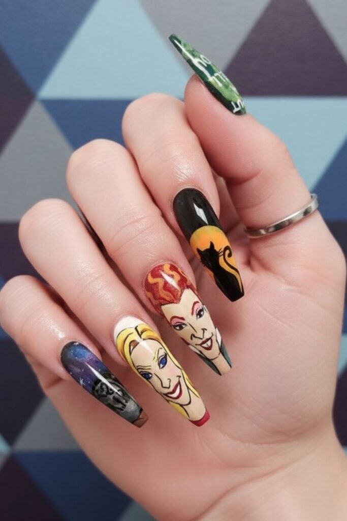 Hocus Pocus Sisters Nails