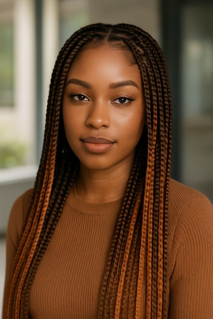 Honey Brown Peekaboo Braids
