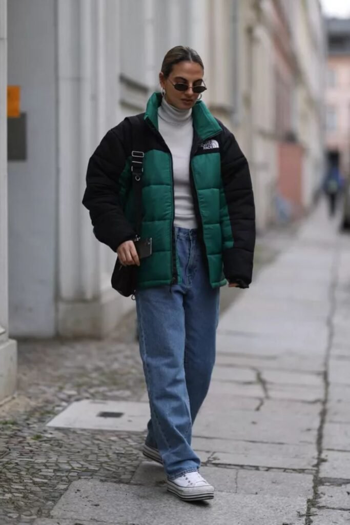 Jeans With A Puffer Coat