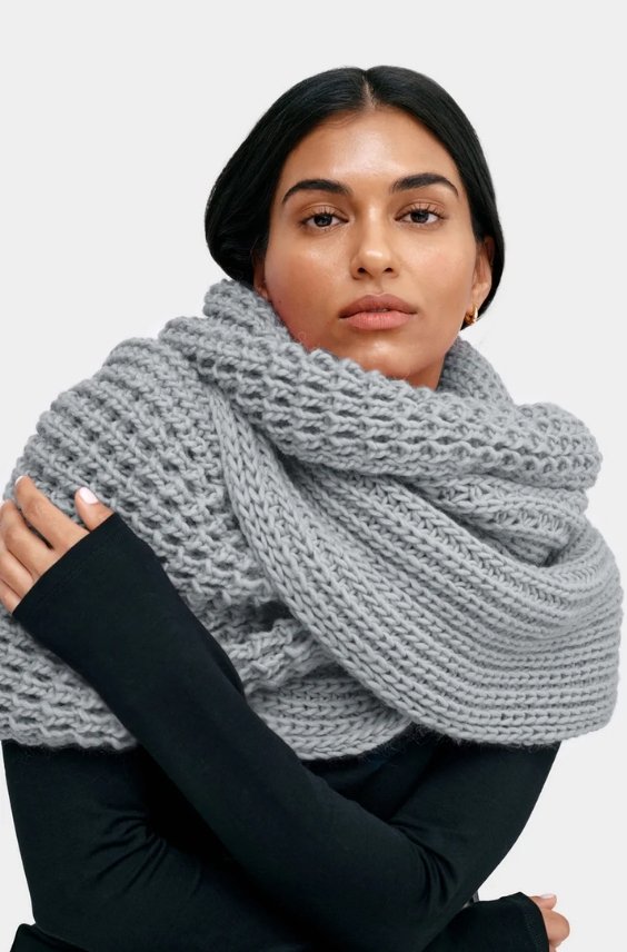 Knitted Infinity Scarf with a Maxi Dress