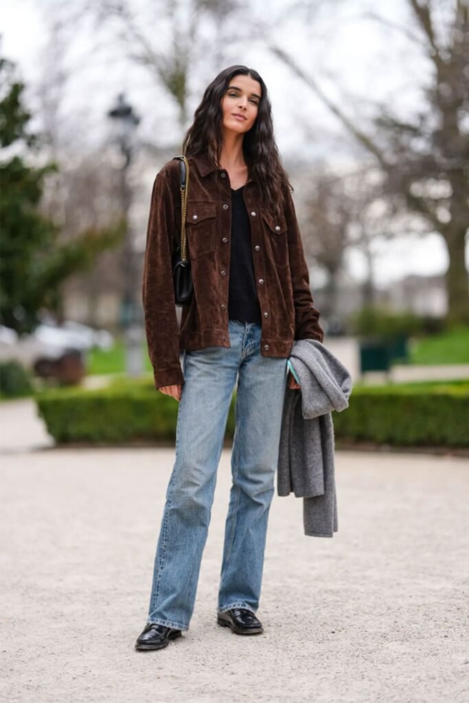 Leather Jacket + Baggy Denim