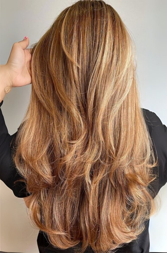Long Honey Blonde Layers