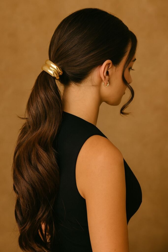 Low Ponytail with Statement Clips