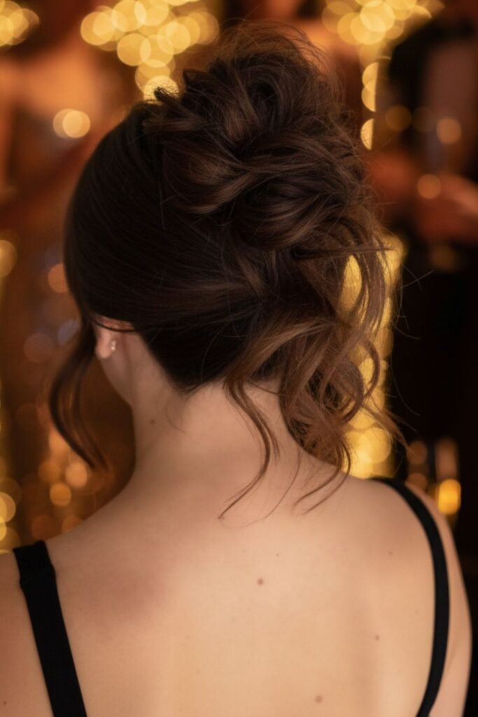 Messy Top Knot with Volume Boost