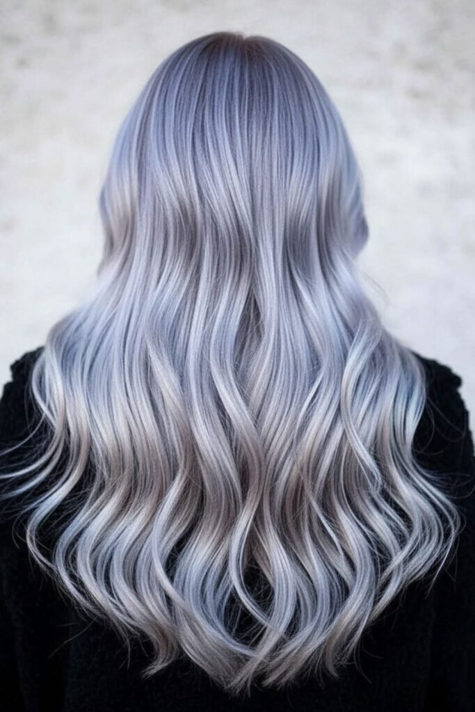 Metallic Silver Balayage