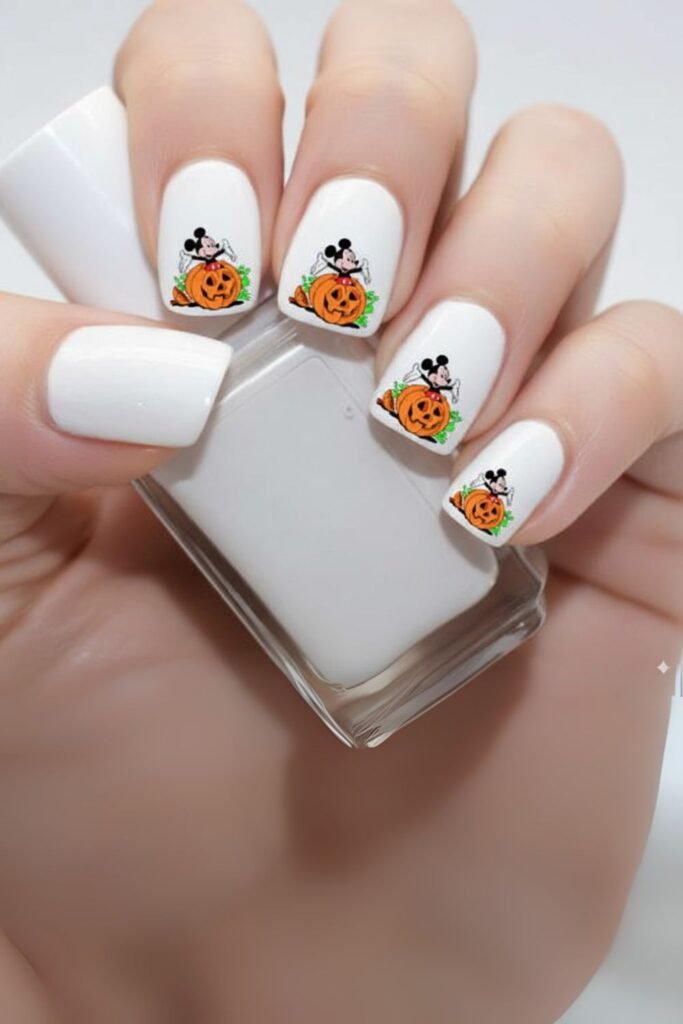 Mickey Pumpkin Nails