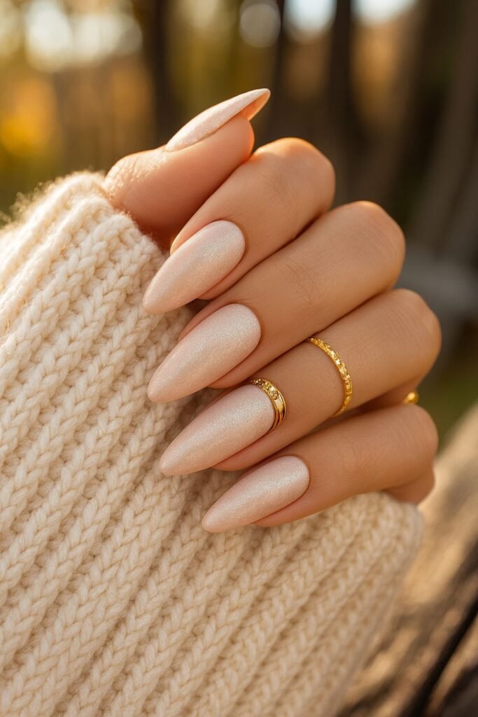 Milky Chrome Nails