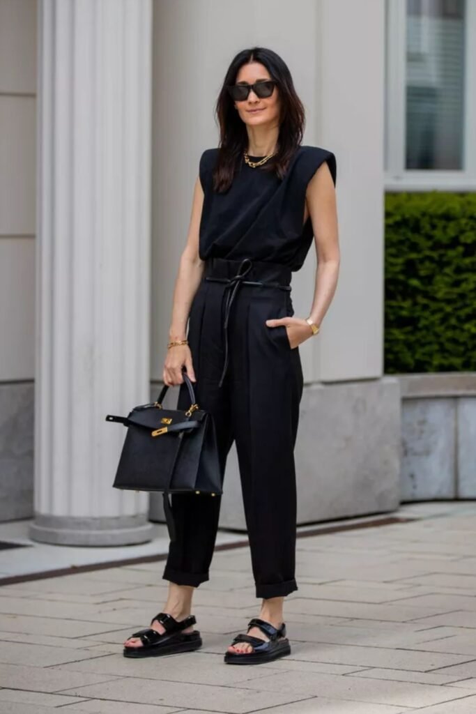 Muscle Tee With Baggy Trousers