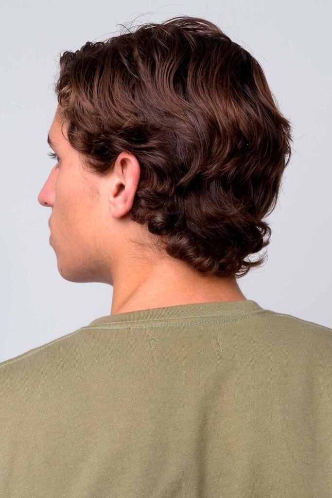 Natural Ash Brown Hair with Medium-Length Waves