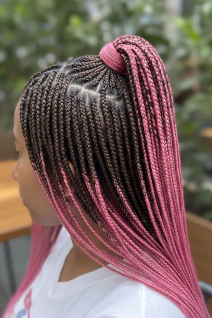 Pink Peekaboo Braids