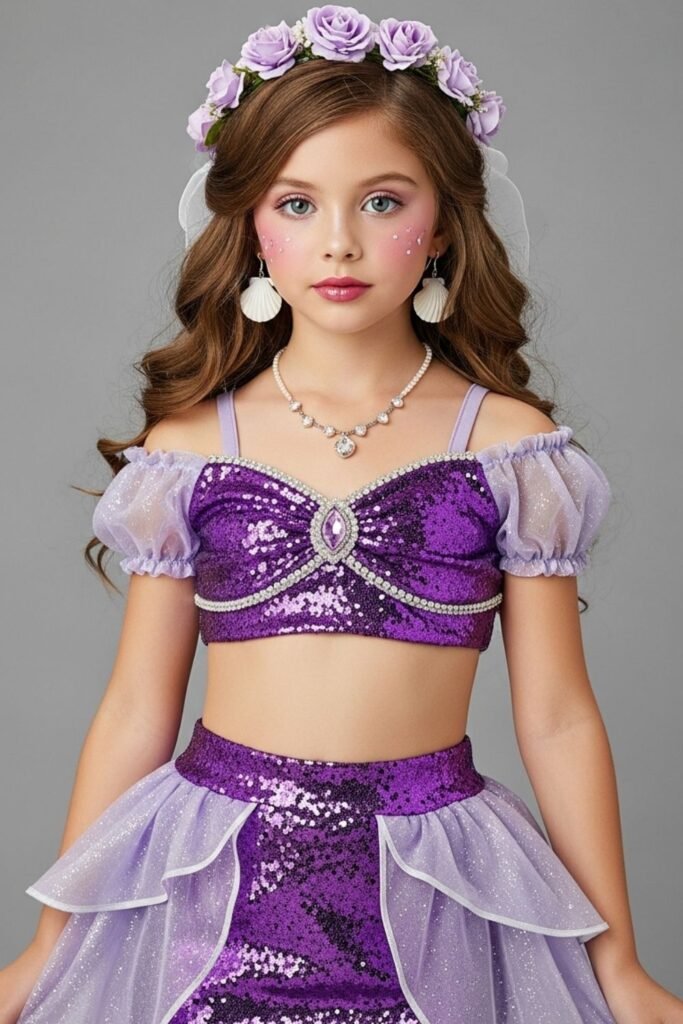 Pretty Purple Mermaid Kids Costume