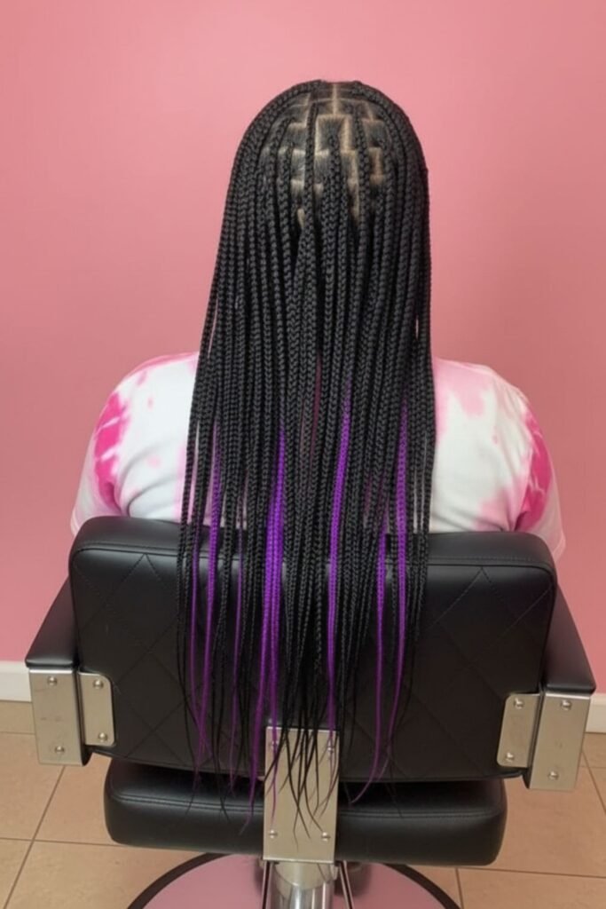Purple Peekaboo Braids