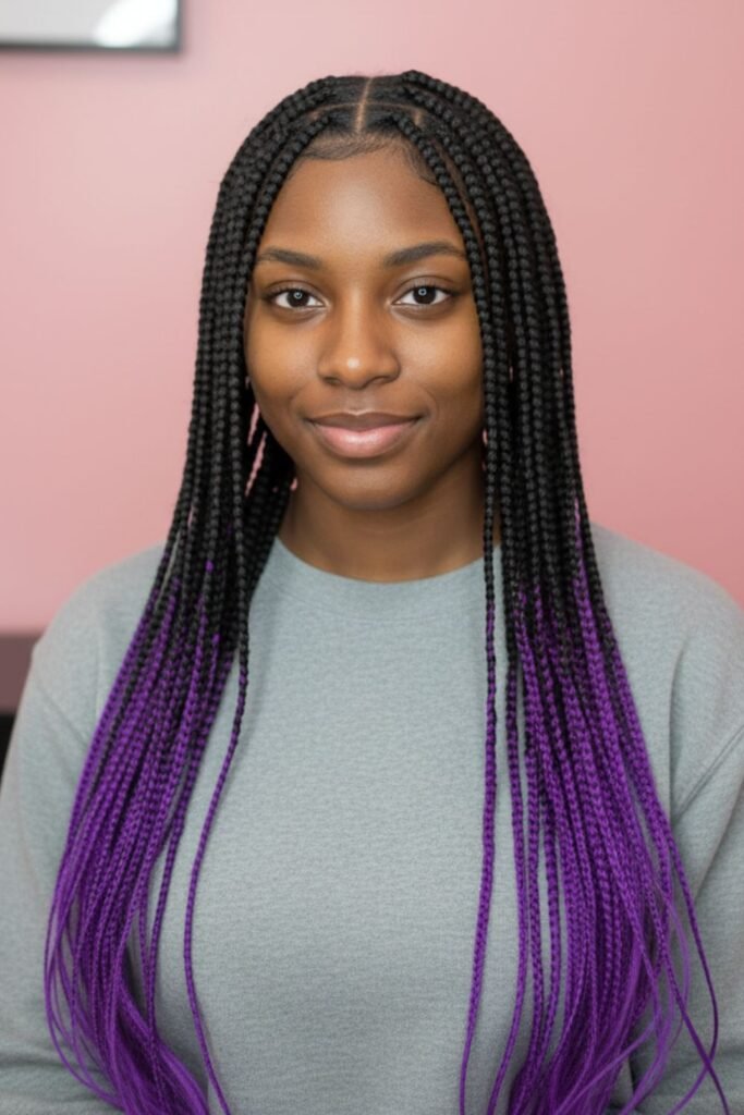 Purple and Black Peekaboo Braids