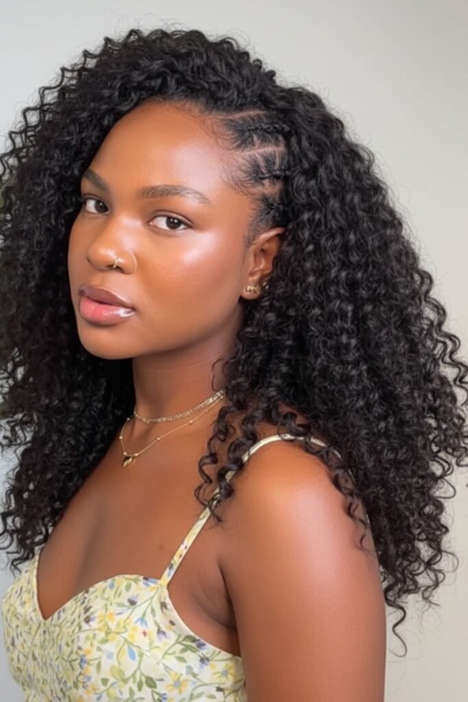 Rubber Band Braids With Curls